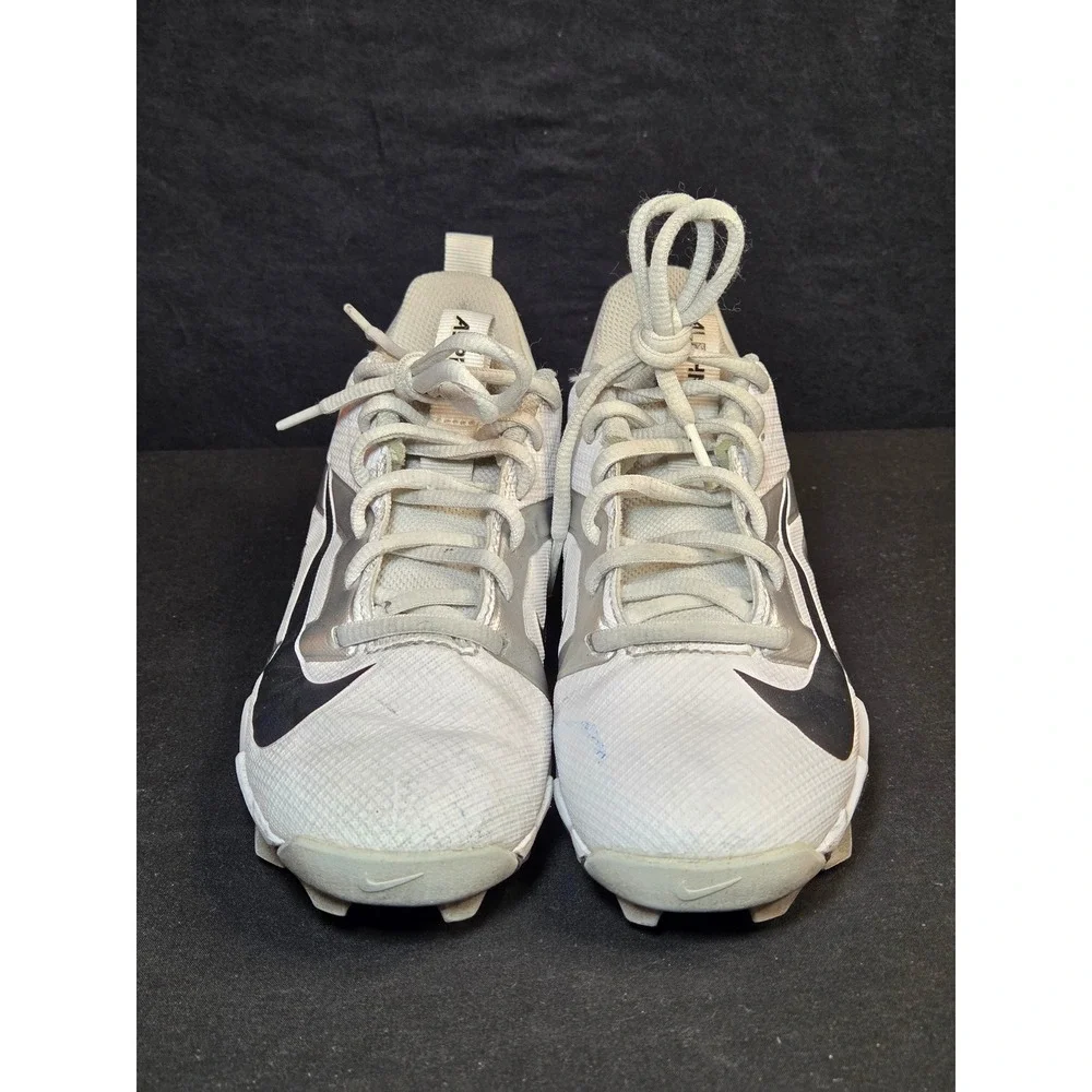 Nike Alpha Huarache 4 Keystone Kids Baseball Cleats White Silver FQ4012-100 2Y